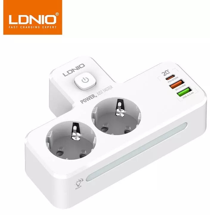 مقبس الطاقة الذكي LDNIO SE2337 – مرافقك المثالي لكل احتياجات الشحن والتوصيل!